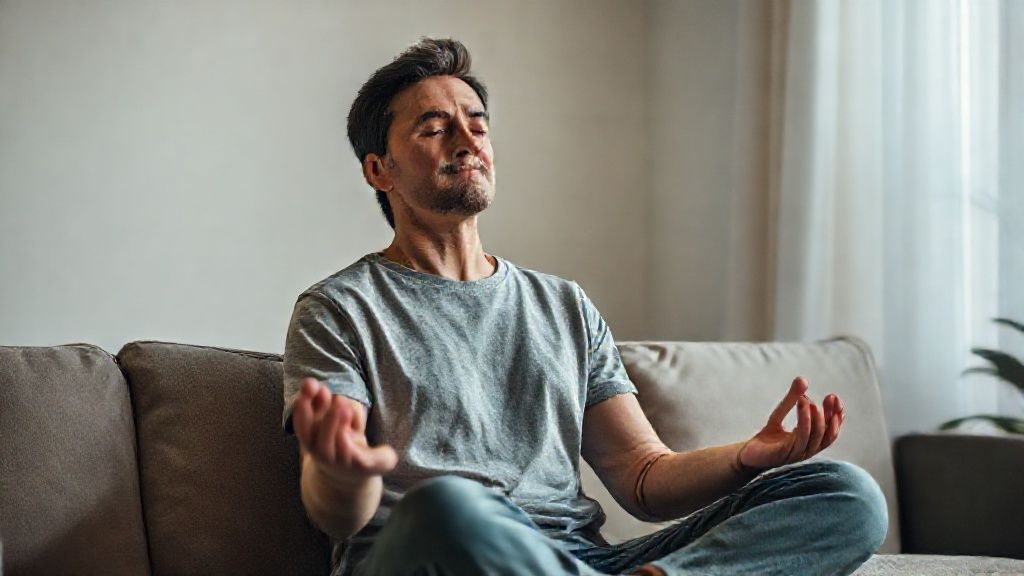 Person practicing 10 minute guided meditation for anxiety relief in peaceful setting