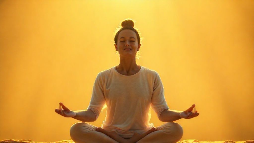 Person practicing anti anxiety meditation in peaceful natural setting