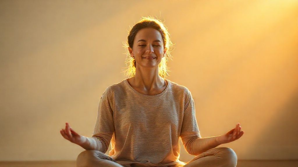 Person practicing the best meditation for anxiety with calm expression and soft lighting