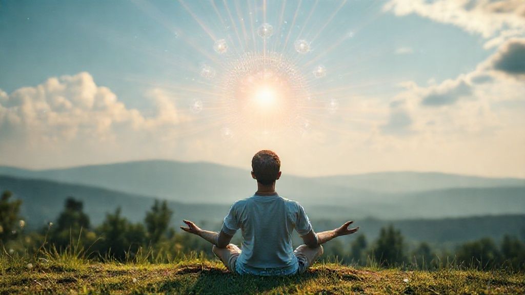 Orang yang mempraktikkan meditasi untuk kejernihan dan fokus di lingkungan alam