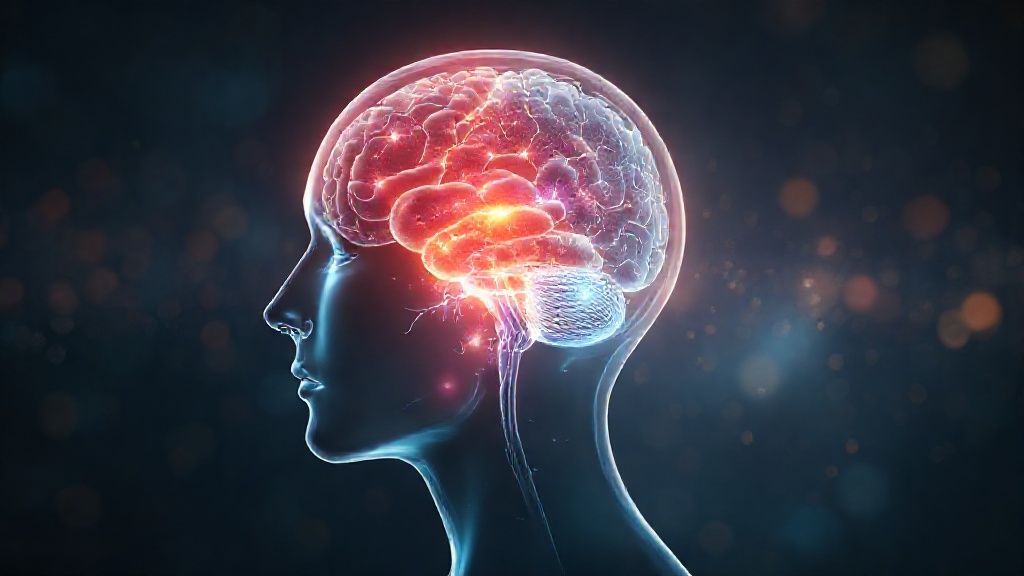 Meditation neuroscience visualization showing brain changes in prefrontal cortex, amygdala, and insula